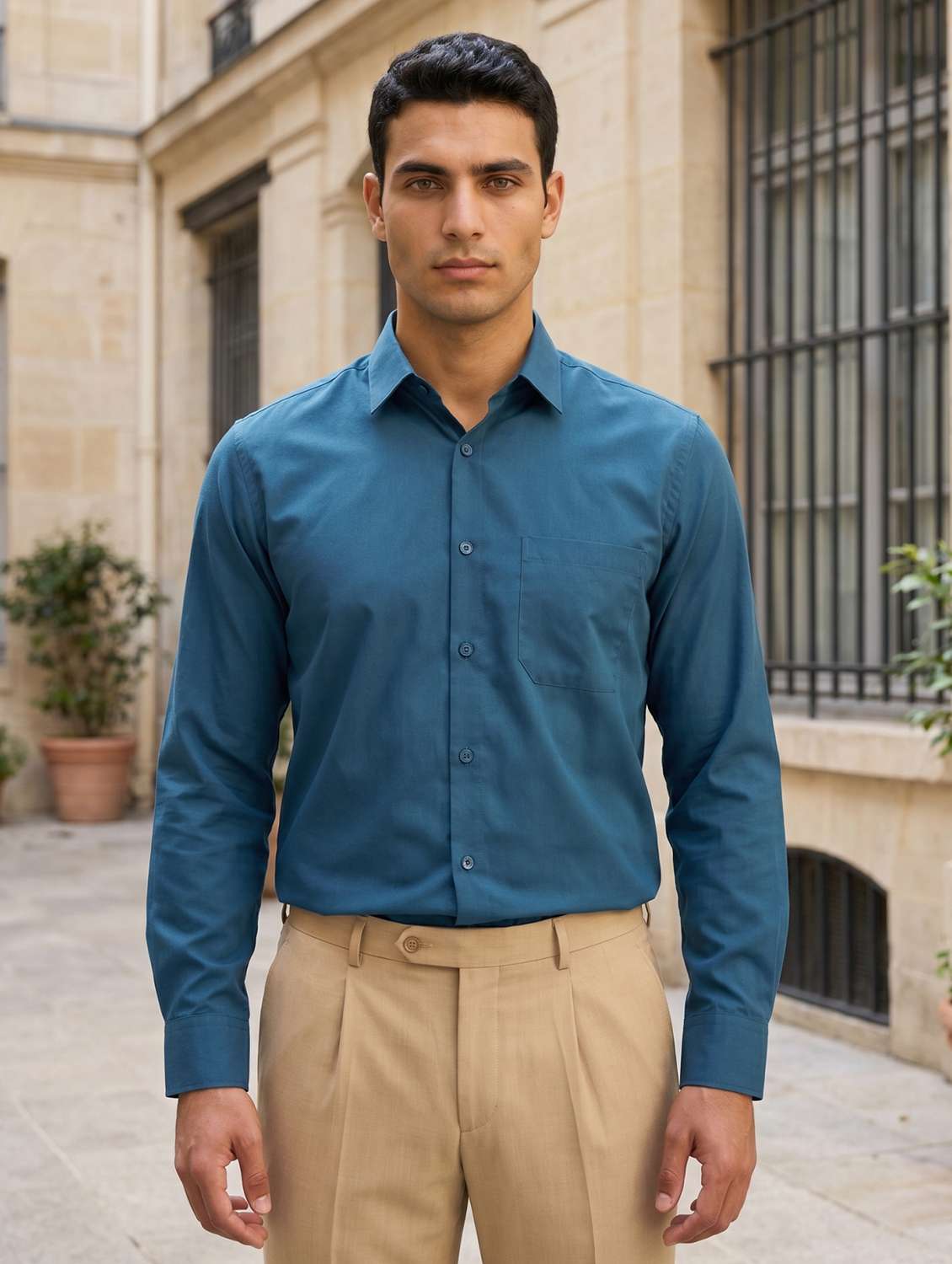 Men Solid Long Sleeves Formal Shirt - 22574294 -  Standard Image - 2