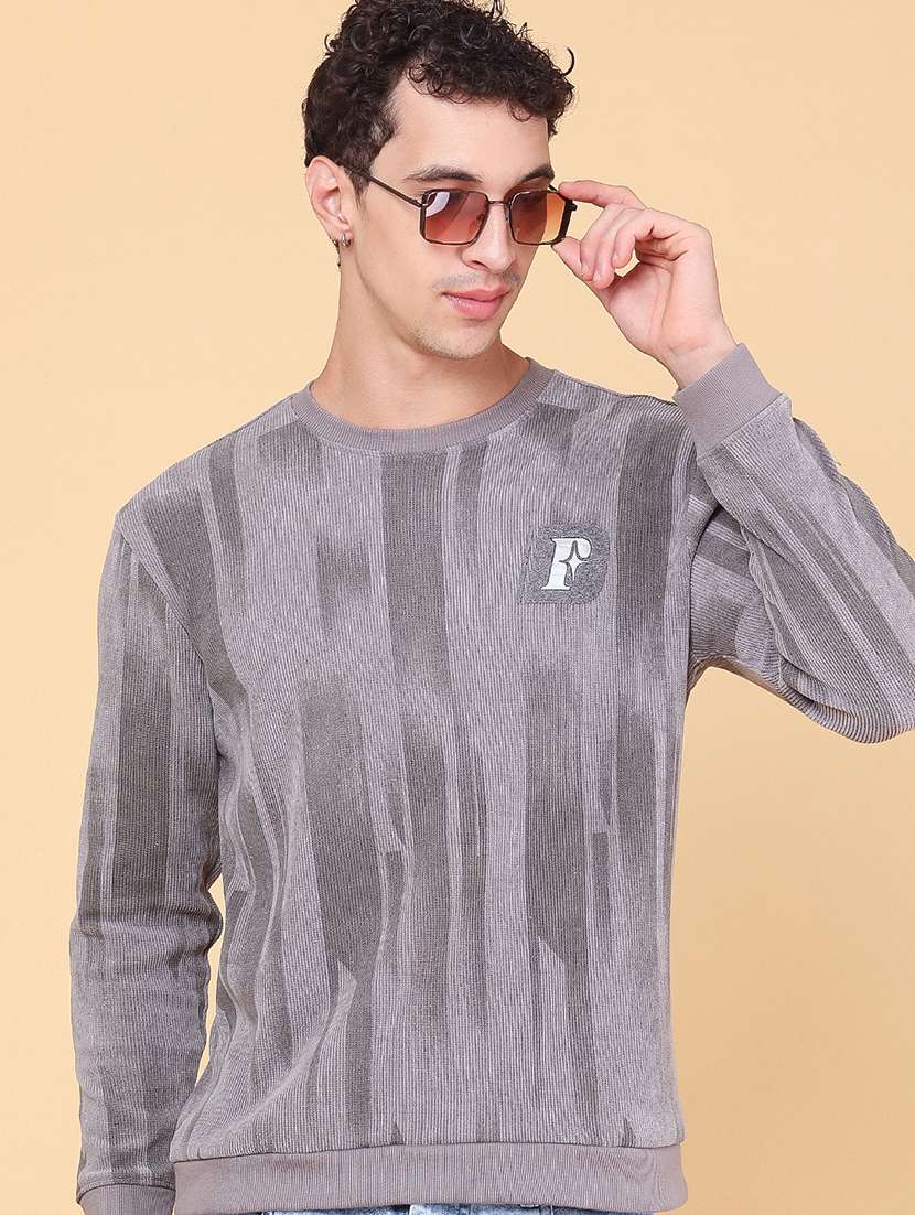 men printed long sleeve regular fit sweatshirt