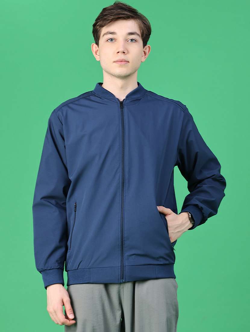 Men Solid Long Sleeve Lightweight Bomber Jacket - 22574874 -  Standard Image - 2