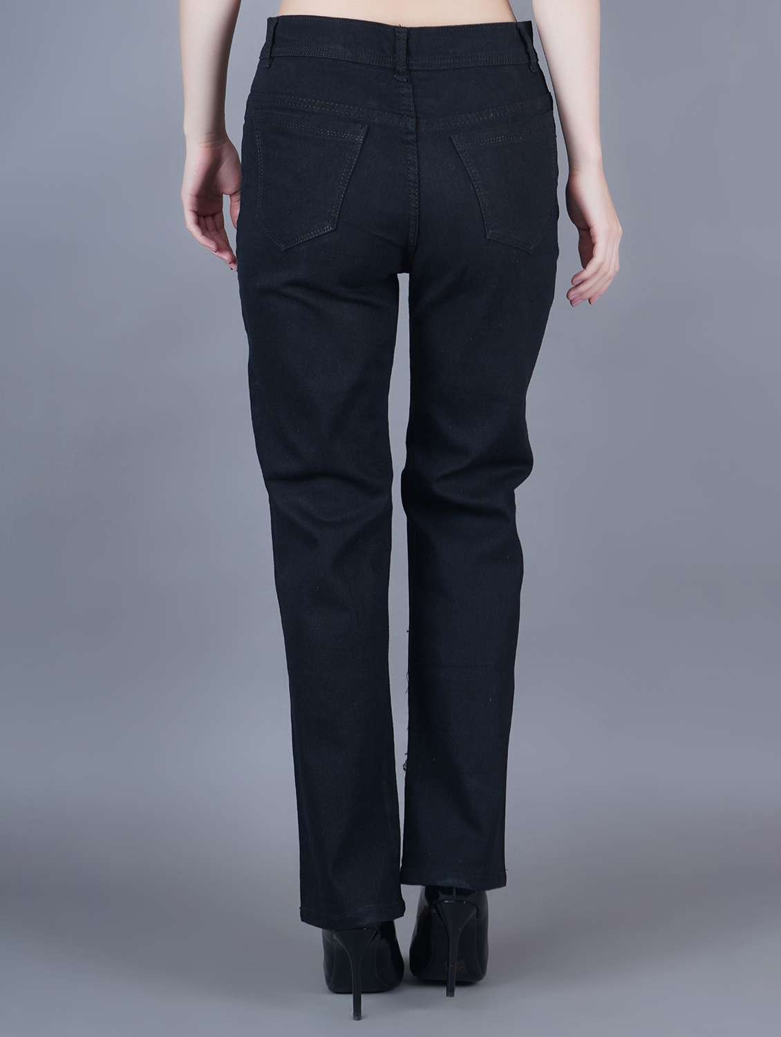 women slashed knee mid rise straight jeans - 22575197 -  Standard Image - 2