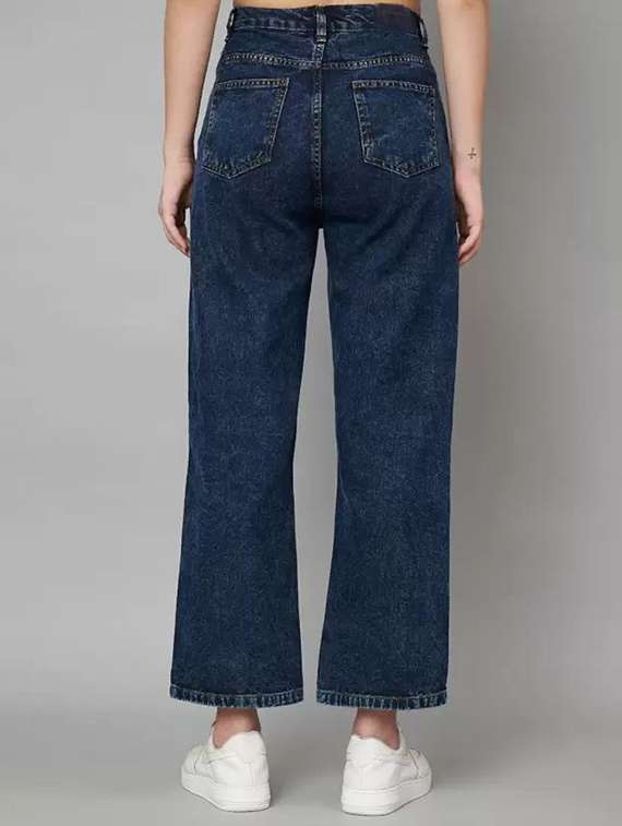 women washed mid rise straight jeans - 22575205 -  Standard Image - 2