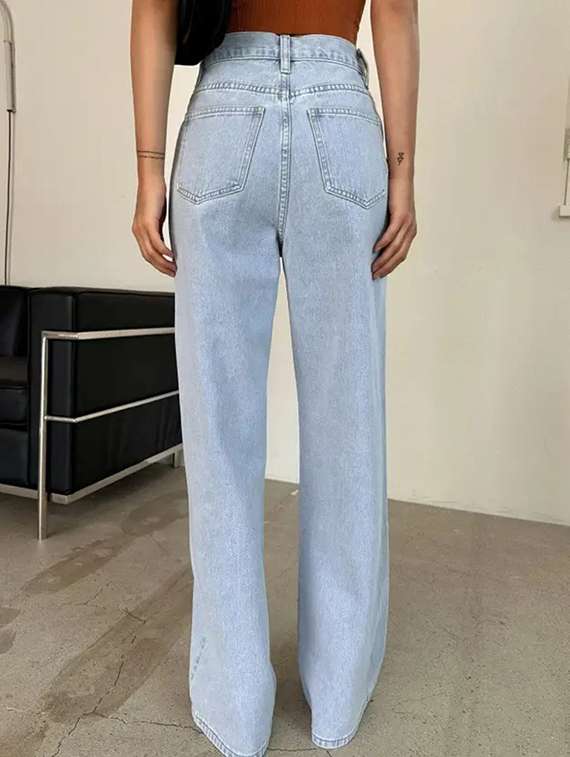 Women Washed Mid Rise Wide Leg Jeans - 22575227 -  Standard Image - 2