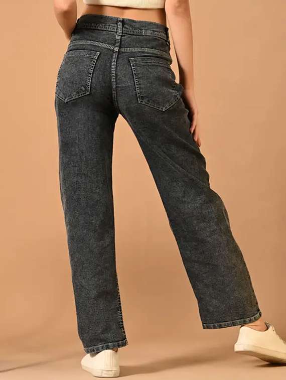 women washed mid rise straight jeans - 22575241 -  Standard Image - 2