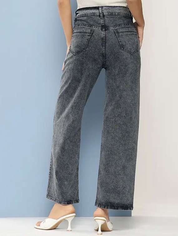 women washed mid rise straight jeans - 22575388 -  Standard Image - 2