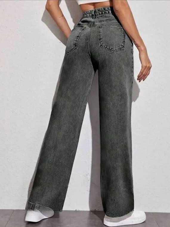 women washed high rise wide leg jeans - 22575435 -  Standard Image - 2