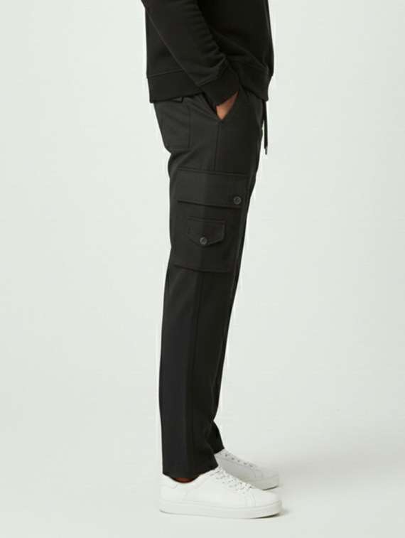 men solid mid rise cargo pant - 22575459 -  Standard Image - 2