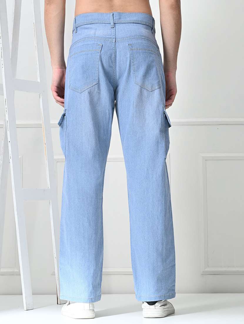 men washed mid rise cargo jeans - 22575460 -  Standard Image - 2