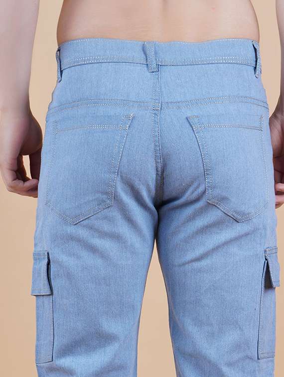 men solid mid rise cargo jeans - 22575467 -  Standard Image - 2