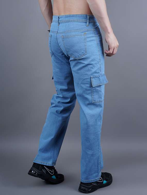 men solid mid rise cargo jeans - 22575481 -  Standard Image - 2
