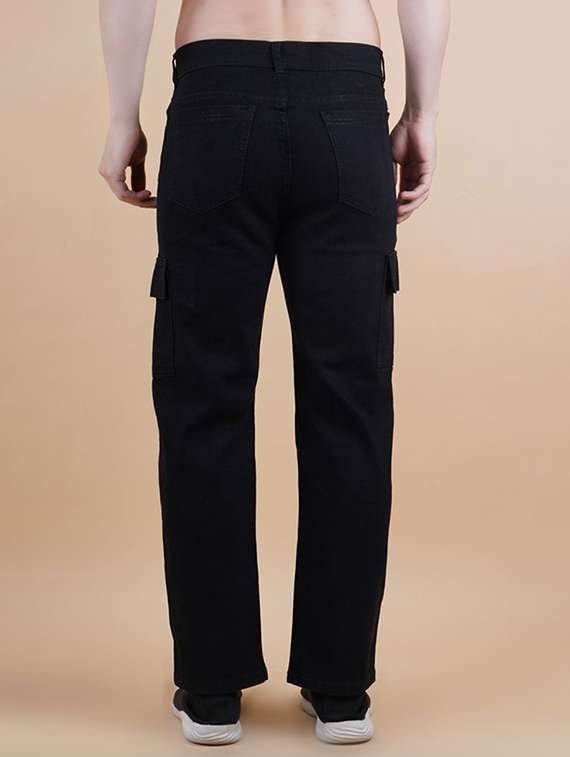 men solid mid rise regular fit cargo jeans - 22575485 -  Standard Image - 2