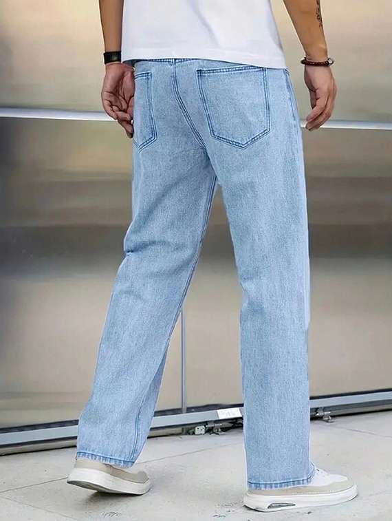 Men Washed Mid Rise Straight Jeans - 22575488 -  Standard Image - 2