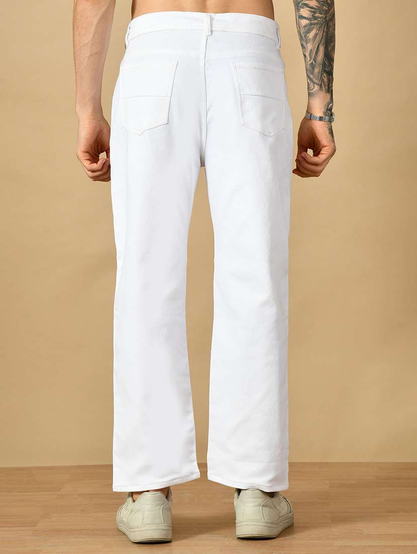 men slashed knee mid rise straight jeans - 22575551 -  Standard Image - 2