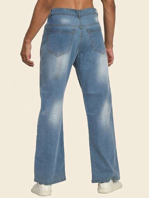 men washed mid rise straight jeans - 22575576 -  Standard Image - 2