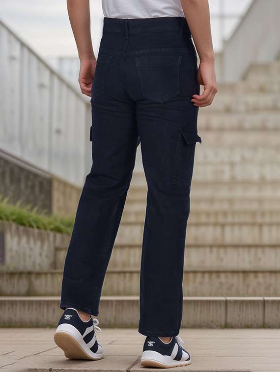 men solid mid rise cargo jeans - 22575630 -  Standard Image - 2
