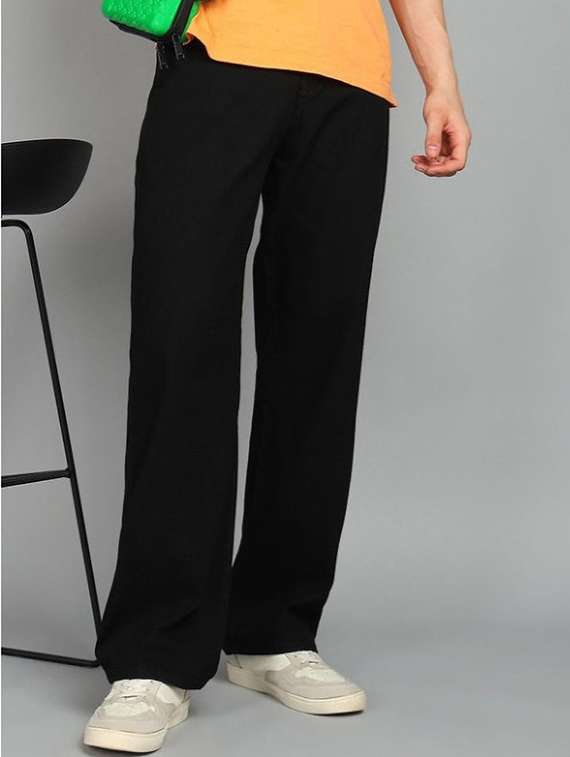 men solid mid rise relaxed fit jeans