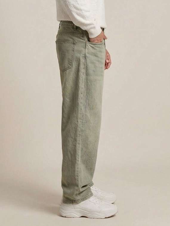 men washed mid rise straight jeans - 22575754 -  Standard Image - 2
