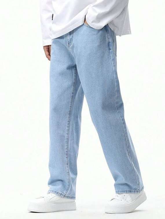 men washed mid rise relaxed fit jeans - 22575809 -  Standard Image - 2