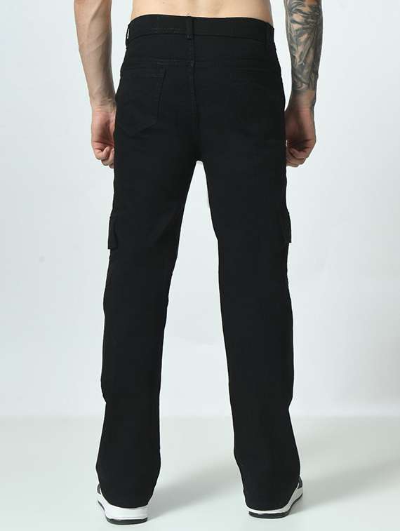 men solid mid rise regular fit cargo jeans - 22575812 -  Standard Image - 2