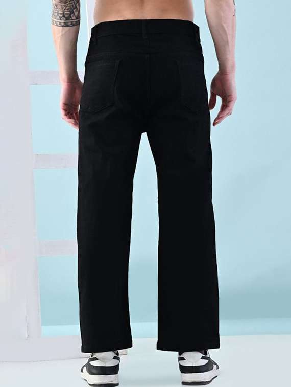 men slashed knee mid rise straight jeans - 22575823 -  Standard Image - 2