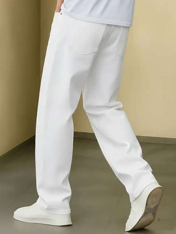men solid mid rise slashed knee straight jeans - 22575836 -  Standard Image - 2