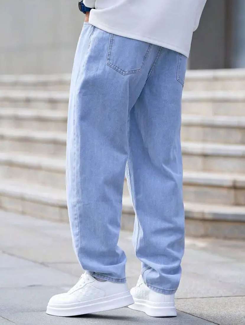 Men Washed Mid Rise Baggy Jeans - 22575977 -  Standard Image - 2