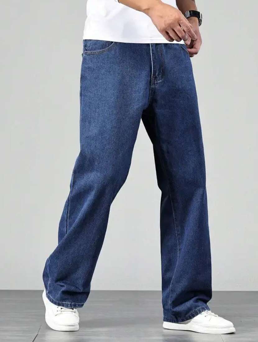 men solid mid rise straight jeans - 22575989 -  Standard Image - 2