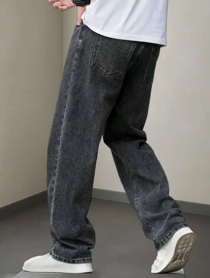 Men Washed Mid Rise Baggy Jeans - 22576010 -  Standard Image - 2