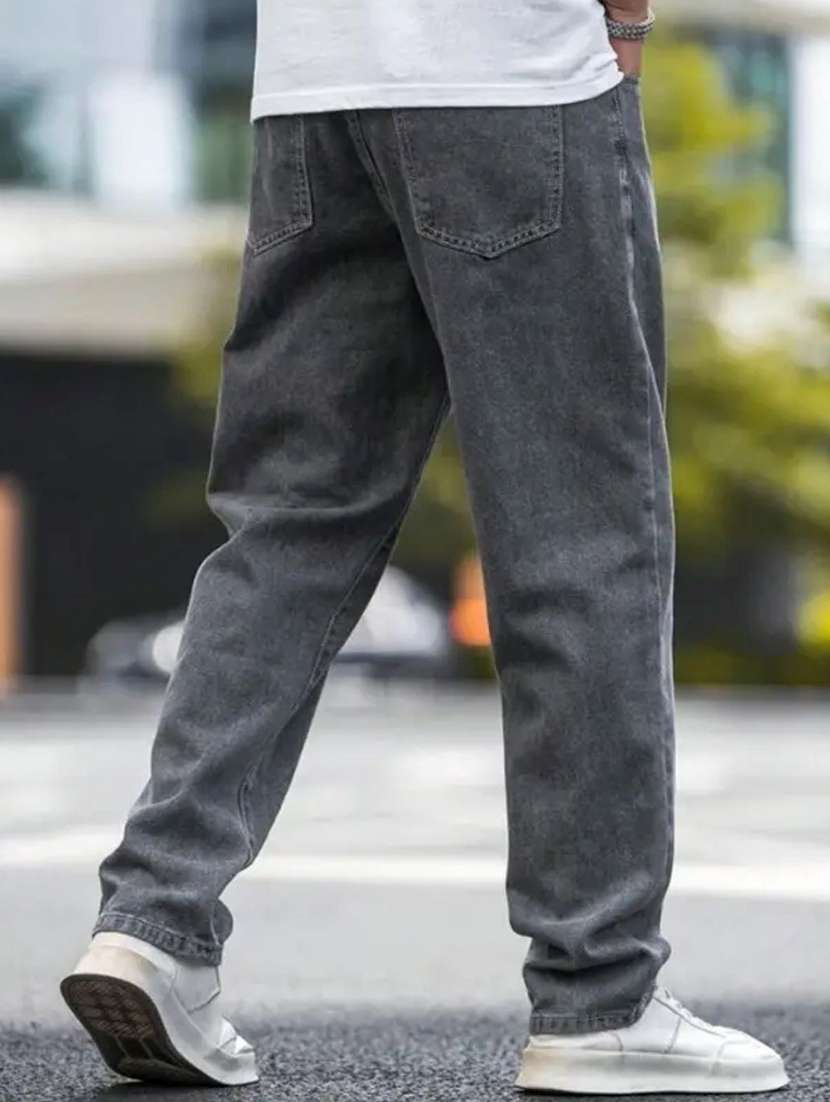 men washed mid rise straight jeans - 22576011 -  Standard Image - 2