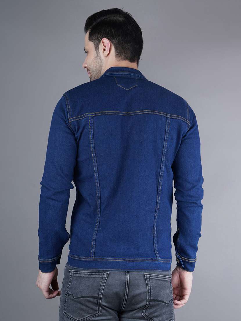 men solid long sleeves denim jacket - 22576100 -  Standard Image - 2