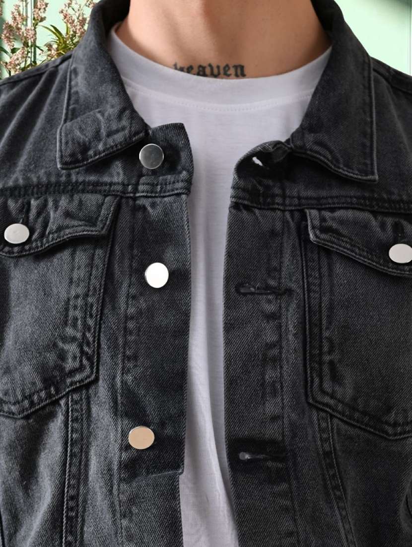 men washed long sleeves regular fit denim jacket - 22576104 -  Standard Image - 2