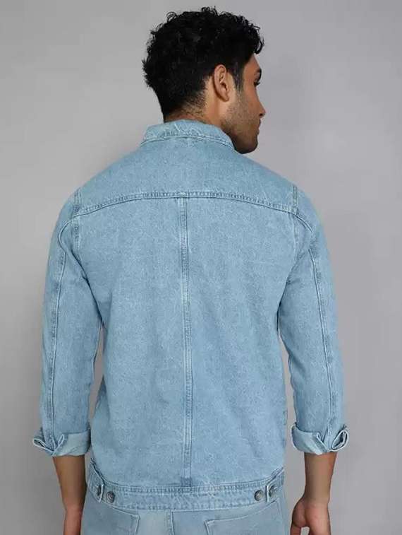 Men Washed Long Sleeves Denim Jacket - 22576112 -  Standard Image - 2