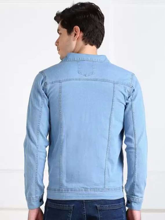 Men Solid Long Sleeves Regular Fit Denim Jacket - 22576121 -  Standard Image - 2
