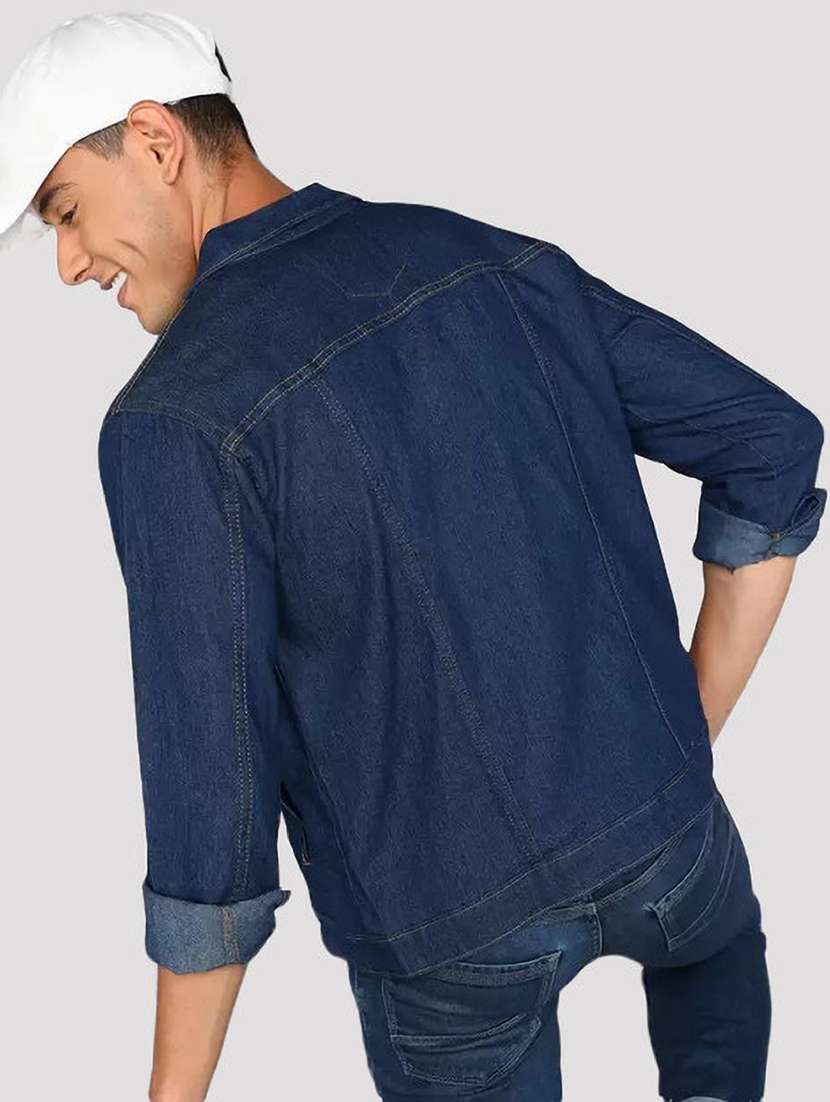 men solid long sleeves denim jacket - 22576163 -  Standard Image - 2