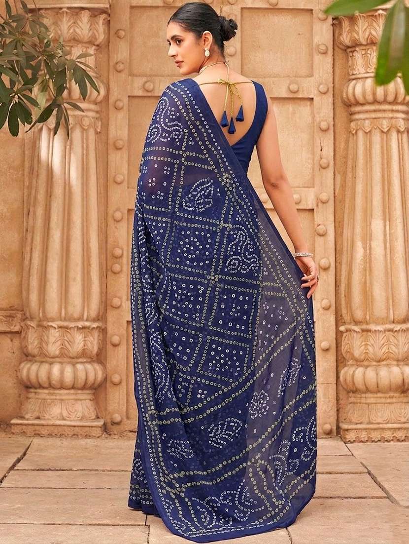 women bandhani printed saree with blouse - 22576701 -  Standard Image - 2