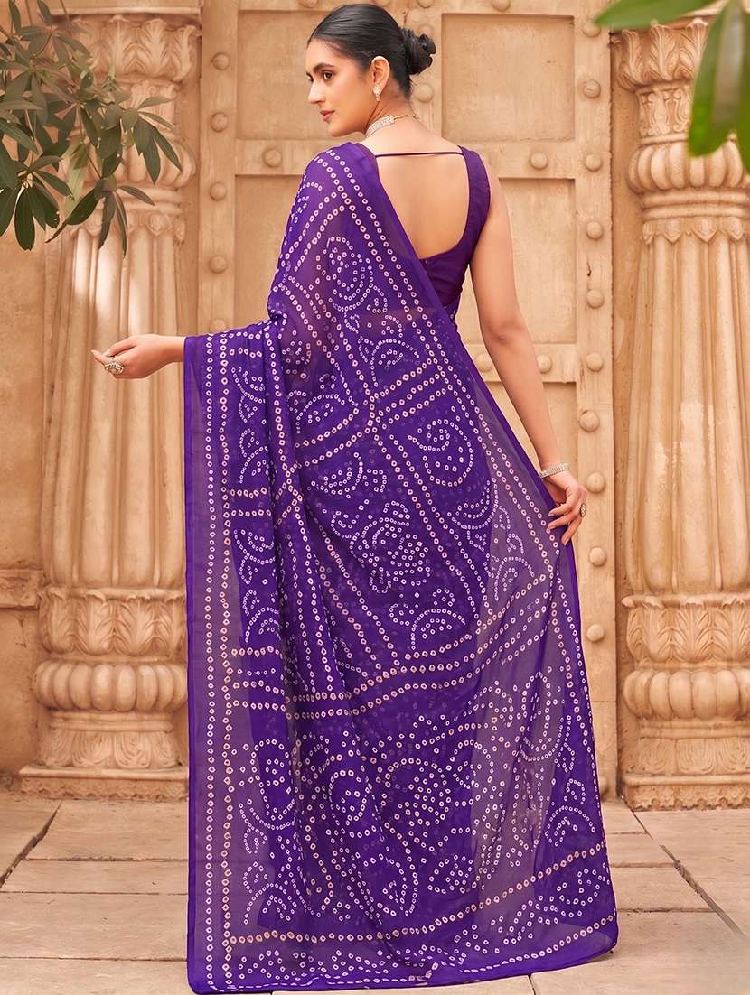 women bandhani printed saree with blouse - 22576702 -  Standard Image - 2