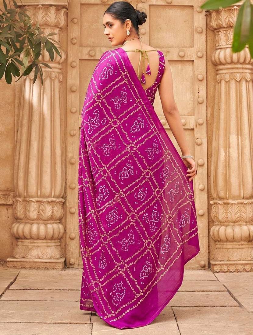 women bandhani printed saree with blouse - 22576703 -  Standard Image - 2