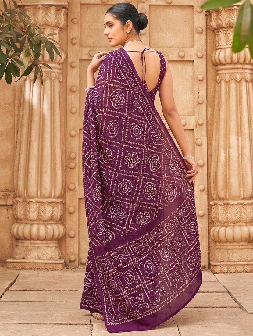 women bandhani printed saree with blouse - 22576705 -  Standard Image - 2