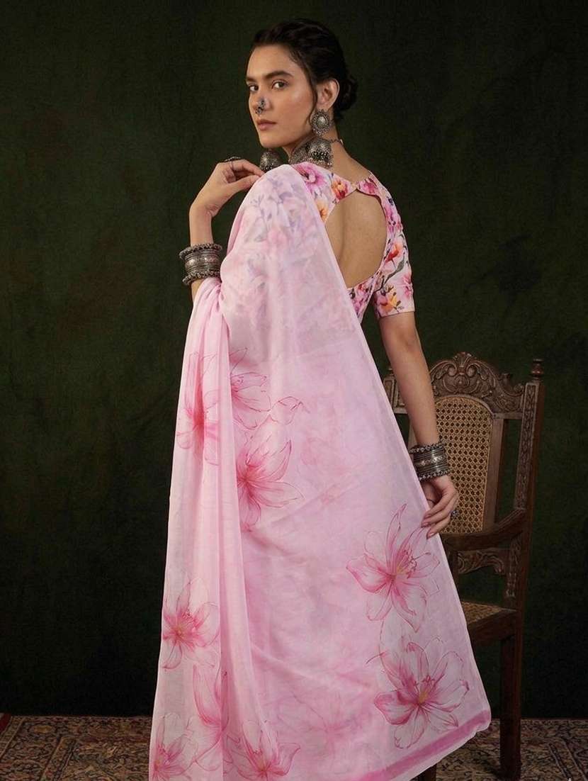 women printed casual wear saree with blouse - 22576719 -  Standard Image - 2