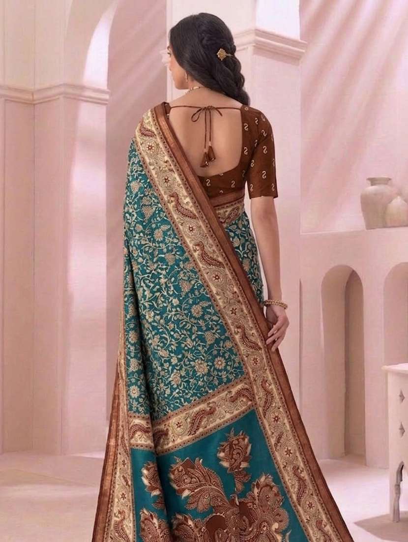 women printed casual wear saree with blouse - 22576800 -  Standard Image - 2