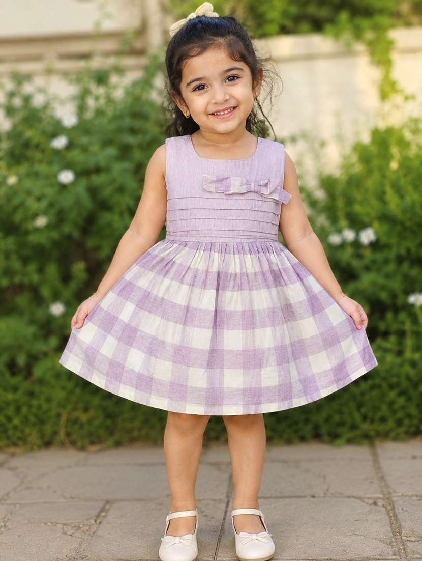 girls printed round neck frock