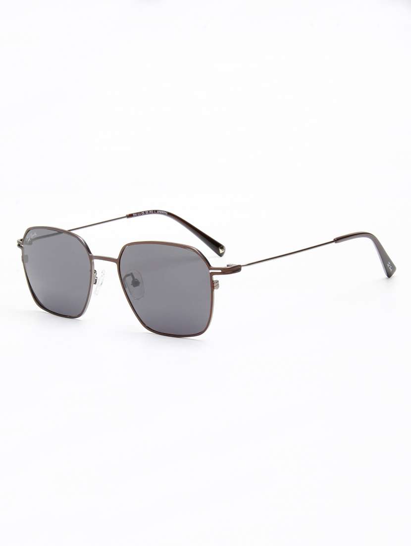 ted smith unisex wayfarer gunmetal-black metal sunglasses with polarised lens - 22576924 -  Standard Image - 2