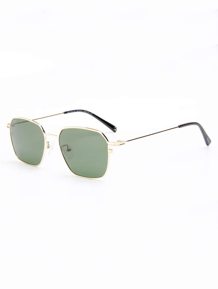 ted smith unisex wayfarer gold-green metal sunglasses with polarised lens - 22576926 -  Standard Image - 2