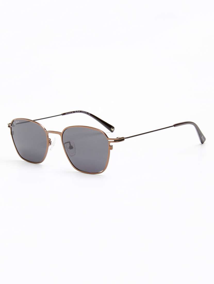 ted smith unisex wayfarer copper-black metal sunglasses with polarised lens - 22576929 -  Standard Image - 2
