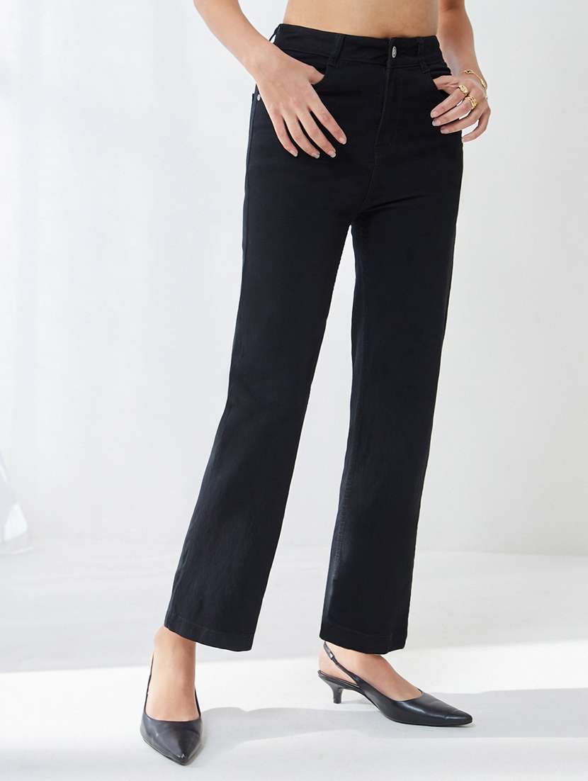 Women Solid High Rise Straight Jeans - 22576980 -  Standard Image - 2