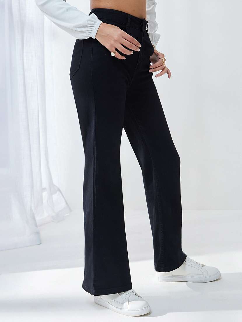 Women Solid High Rise Bootcut Jeans - 22576999 -  Standard Image - 2