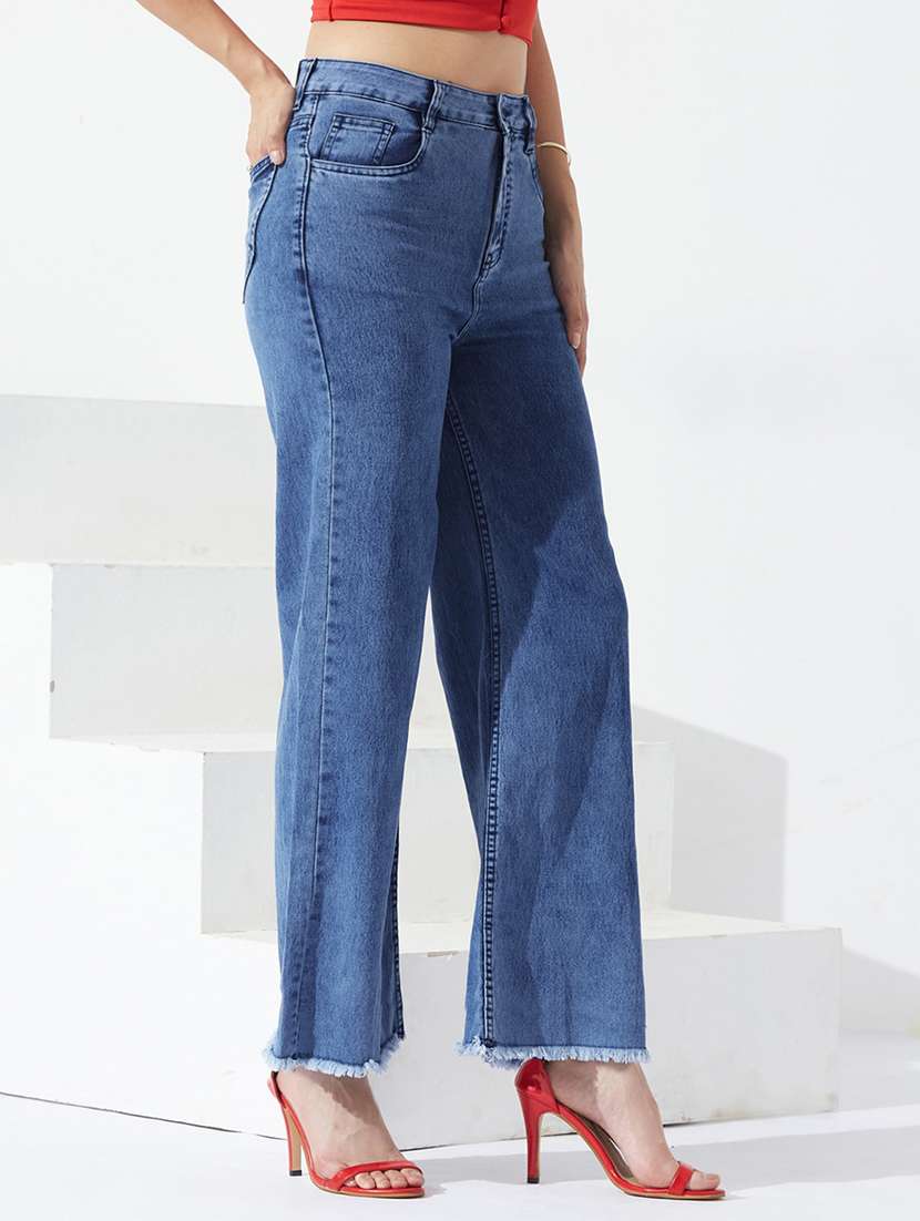 women washed high rise wide leg jeans - 22577051 -  Standard Image - 2