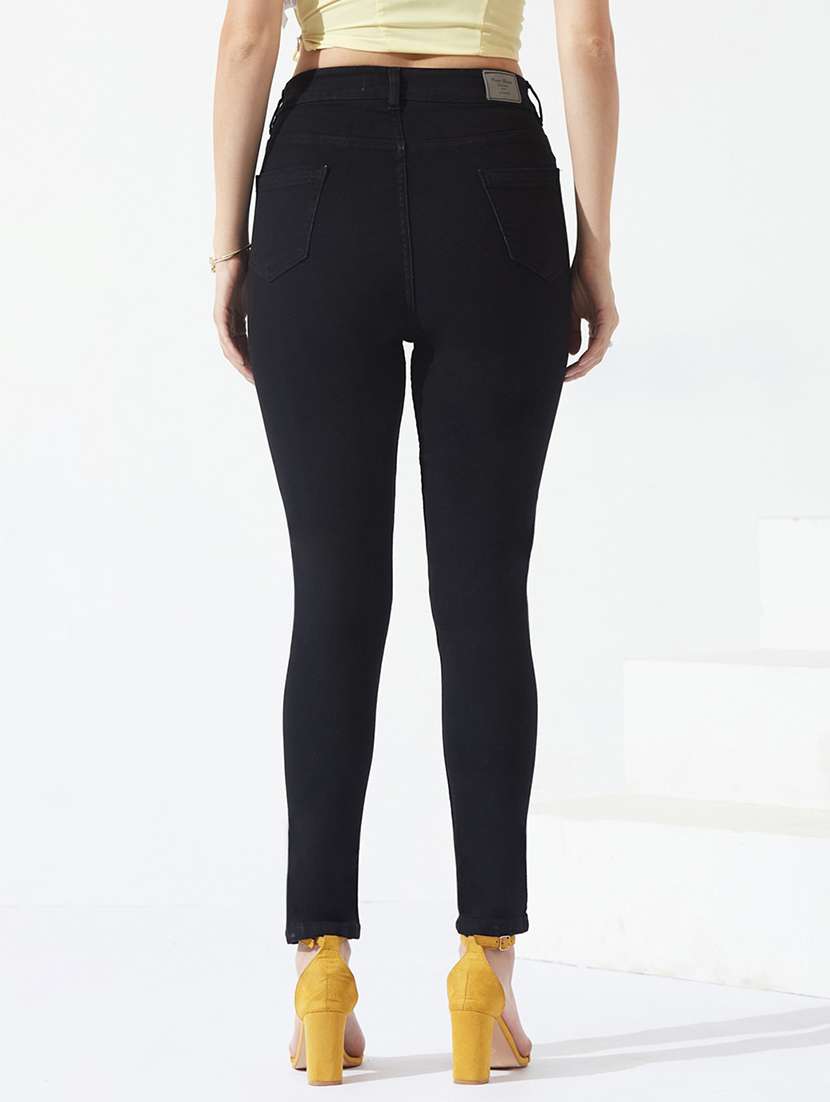 women solid high rise skinny jeans - 22577056 -  Standard Image - 2