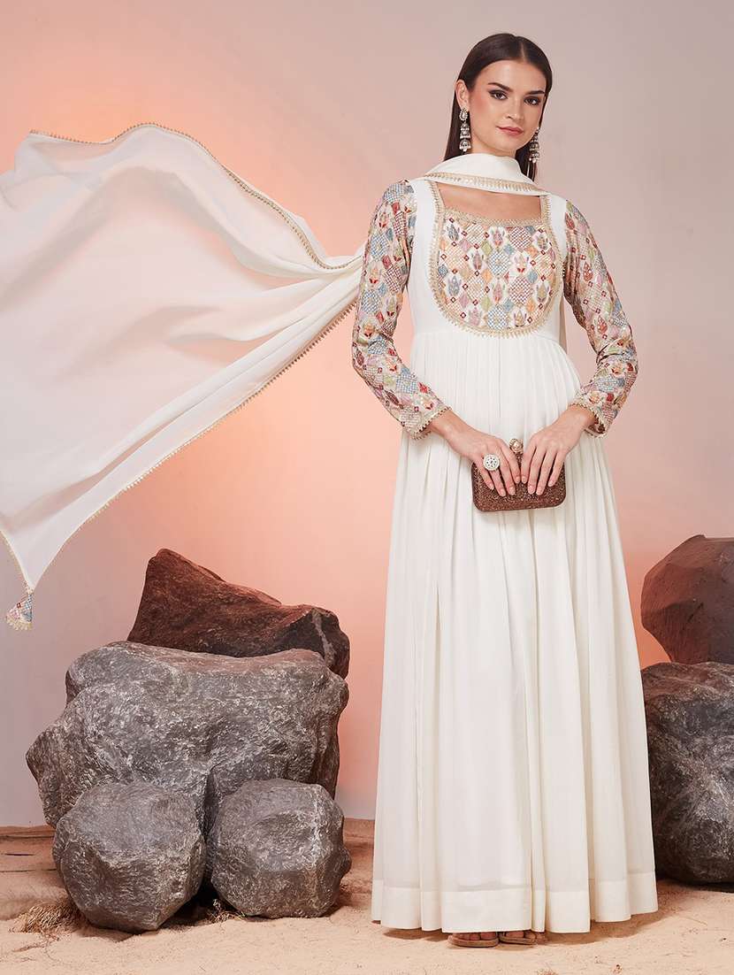 women embroidered long sleeves kurta dupatta set - 22577114 -  Standard Image - 2