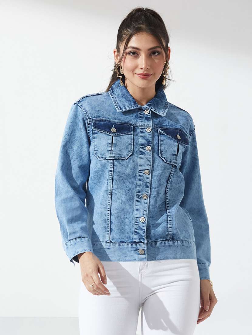 women hand painted long sleeves denim jacket - 22577164 -  Standard Image - 2
