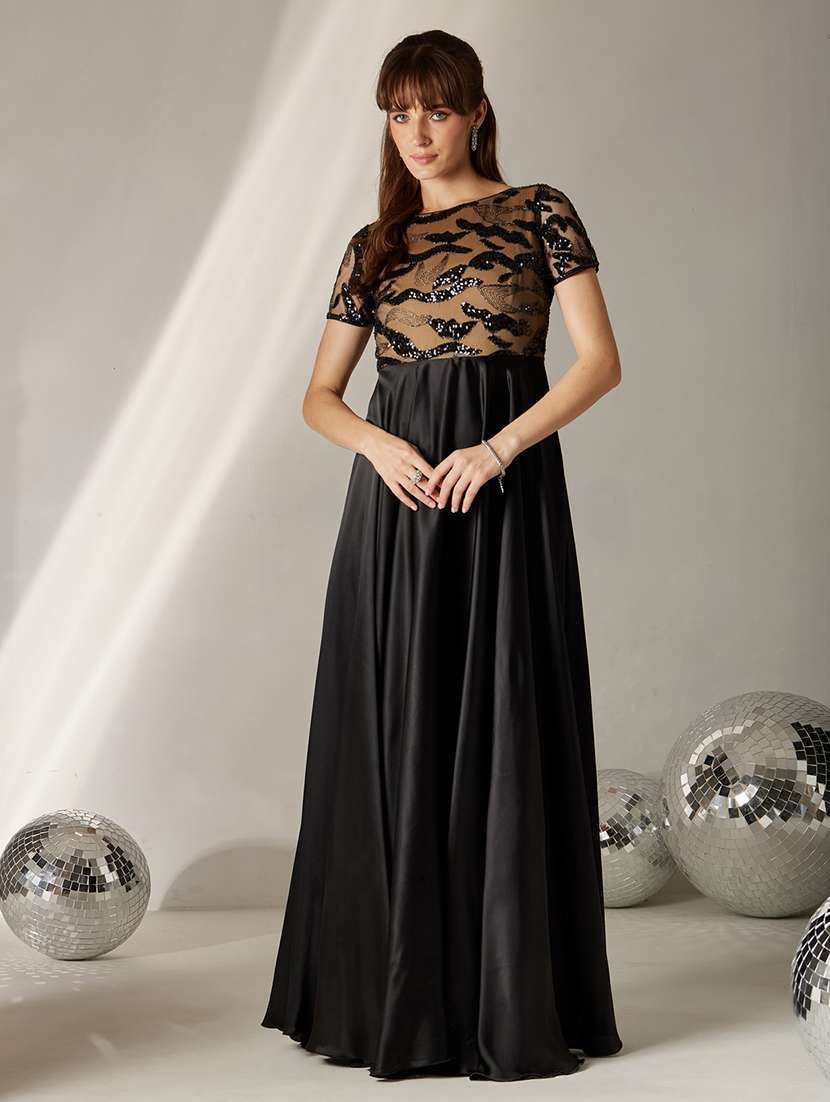 women embroidered short sleeves fit and flare dress - 22577184 -  Standard Image - 2
